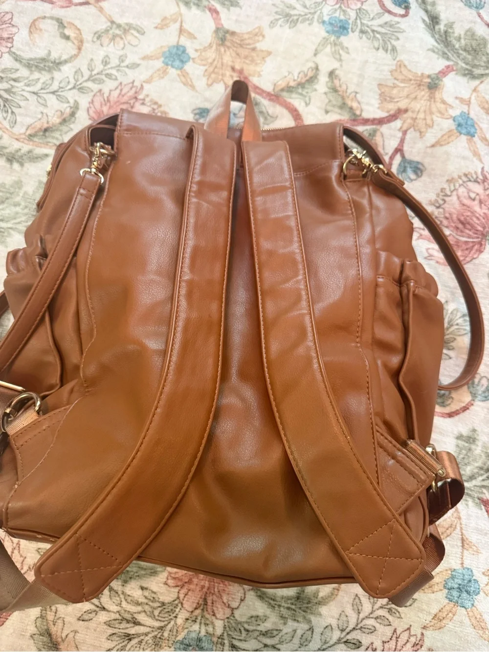 Miss Fong Leather Tote in Warm Cognac